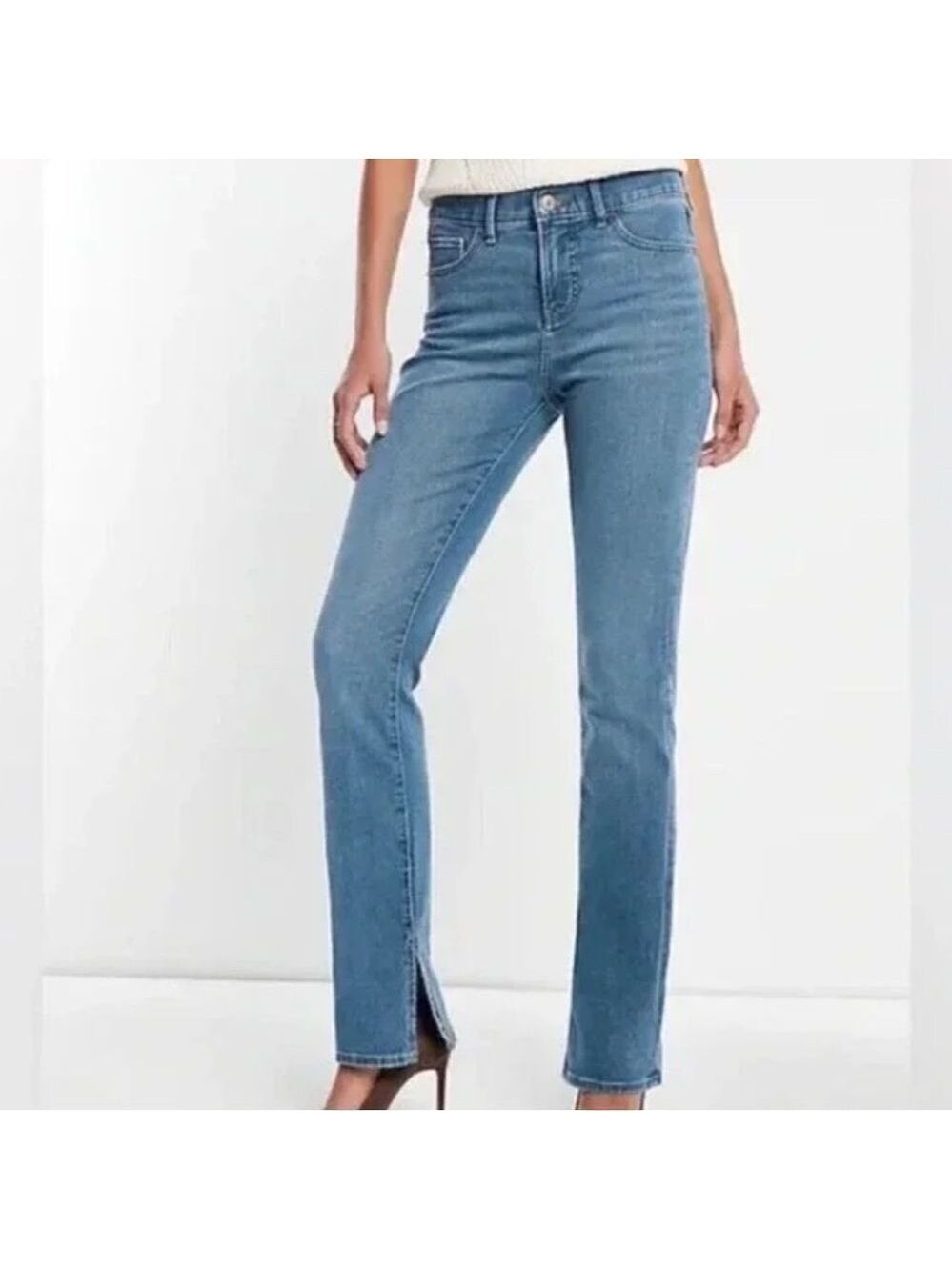 House of Harlow 1960 Super High Rise Split Ankle Straight Jeans